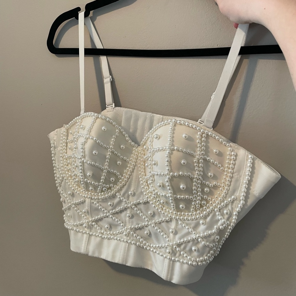SHEIN Pearl corset top